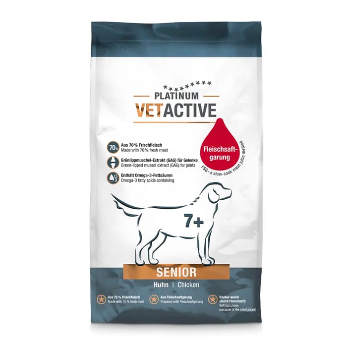 Platinum VetActive Senior suņu barība senioriem ar svaigu vistu 5 kg